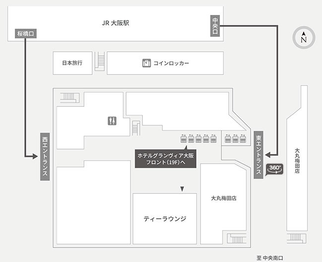 JR大阪駅構内拡大MAP
