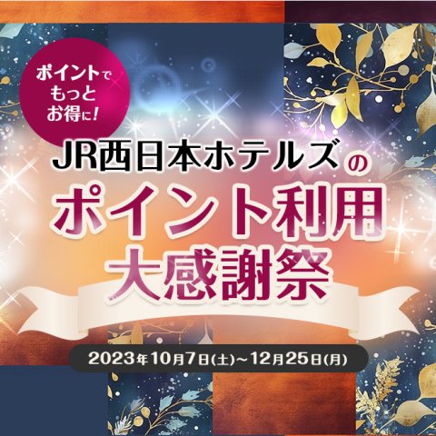【ポイント利用大感謝祭】全額ポイントでのお支払いでホテル商品がいつもよりさらにお得！