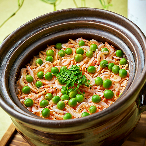 釜炊き 桜海老と碓井豆炊き込みご飯