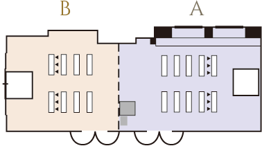 スクール形式（テーブル+イス）